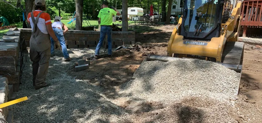 working in the yard