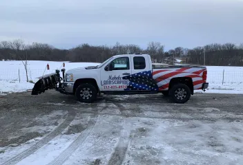 company truck in snow