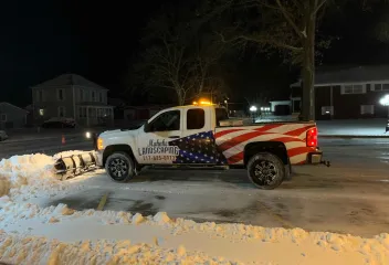 company truck in snow