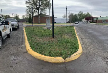 curb with grass